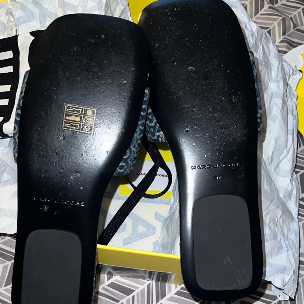 Marc Jacobs Sun Faded Denim Sandals - Picture 4 of 5